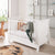 Babymore White Stella Sleigh Drop Side Cot Bed