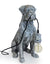 Antique Silver Sitting Boxer Dog Table Lamp