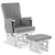 OBaby Deluxe Reclining Glider Chair and Stool Grey & White - Hey Baby...Hey You