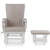 OBaby Deluxe Reclining Glider Chair and Stool Sand & White - Hey Baby...Hey You